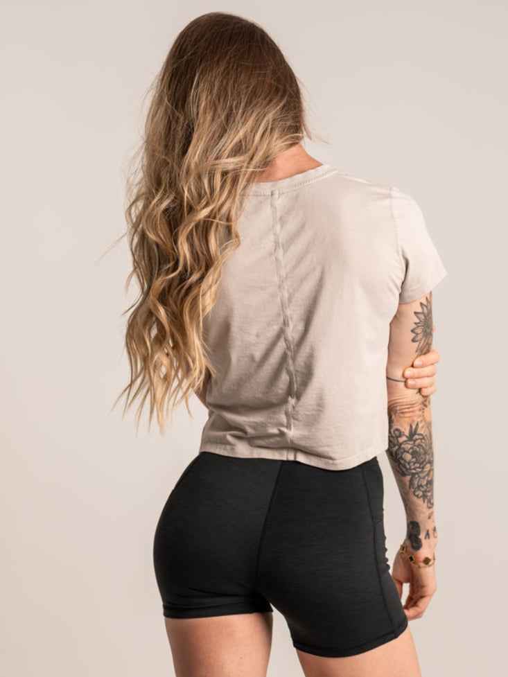 WOMEN'S | ENCORE CROP TEE : BONE - Image 4