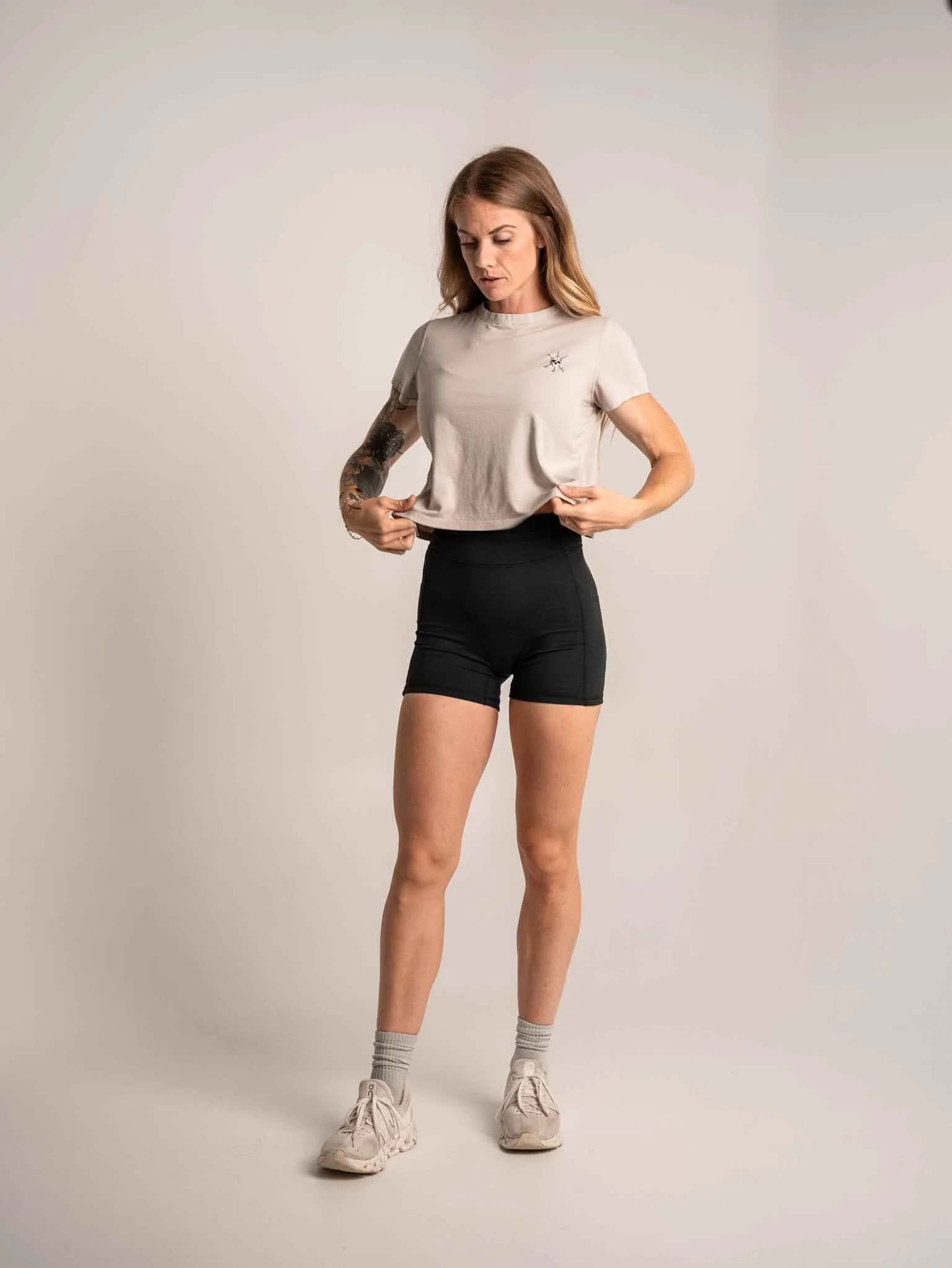 WOMEN'S | ENCORE CROP TEE : BONE - Image 5